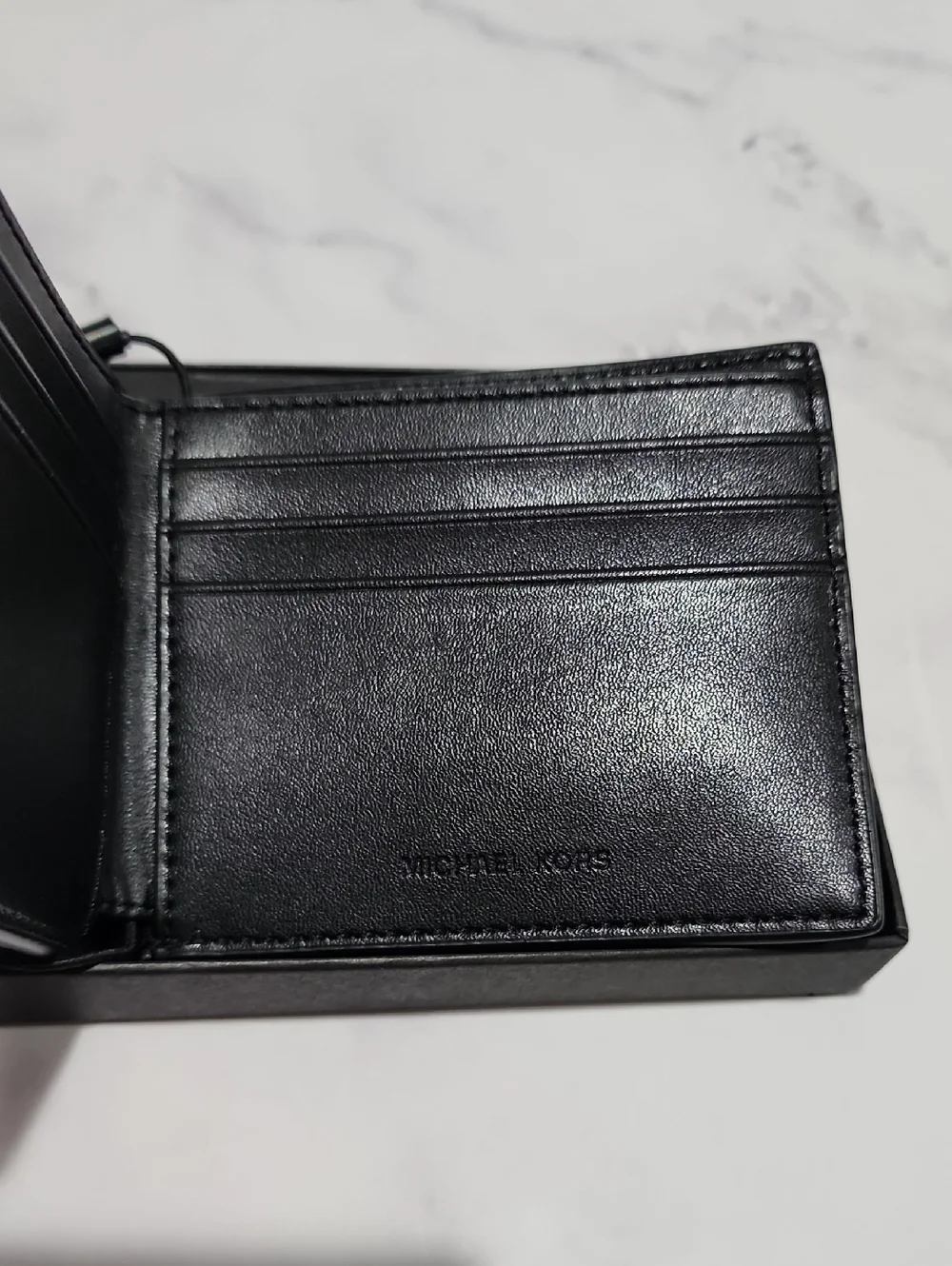 Michael Kors Black Nori MK Logo Slim Billfold Wallet